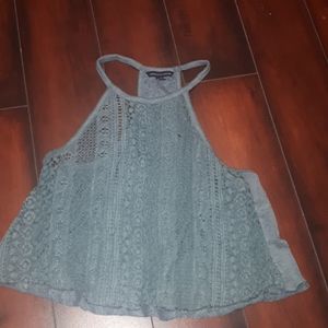 American Eagle high neck lace front tank